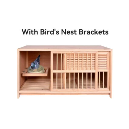 Wooden Pigeon Breeding Cage with Egg Tray and Privacy Blinds