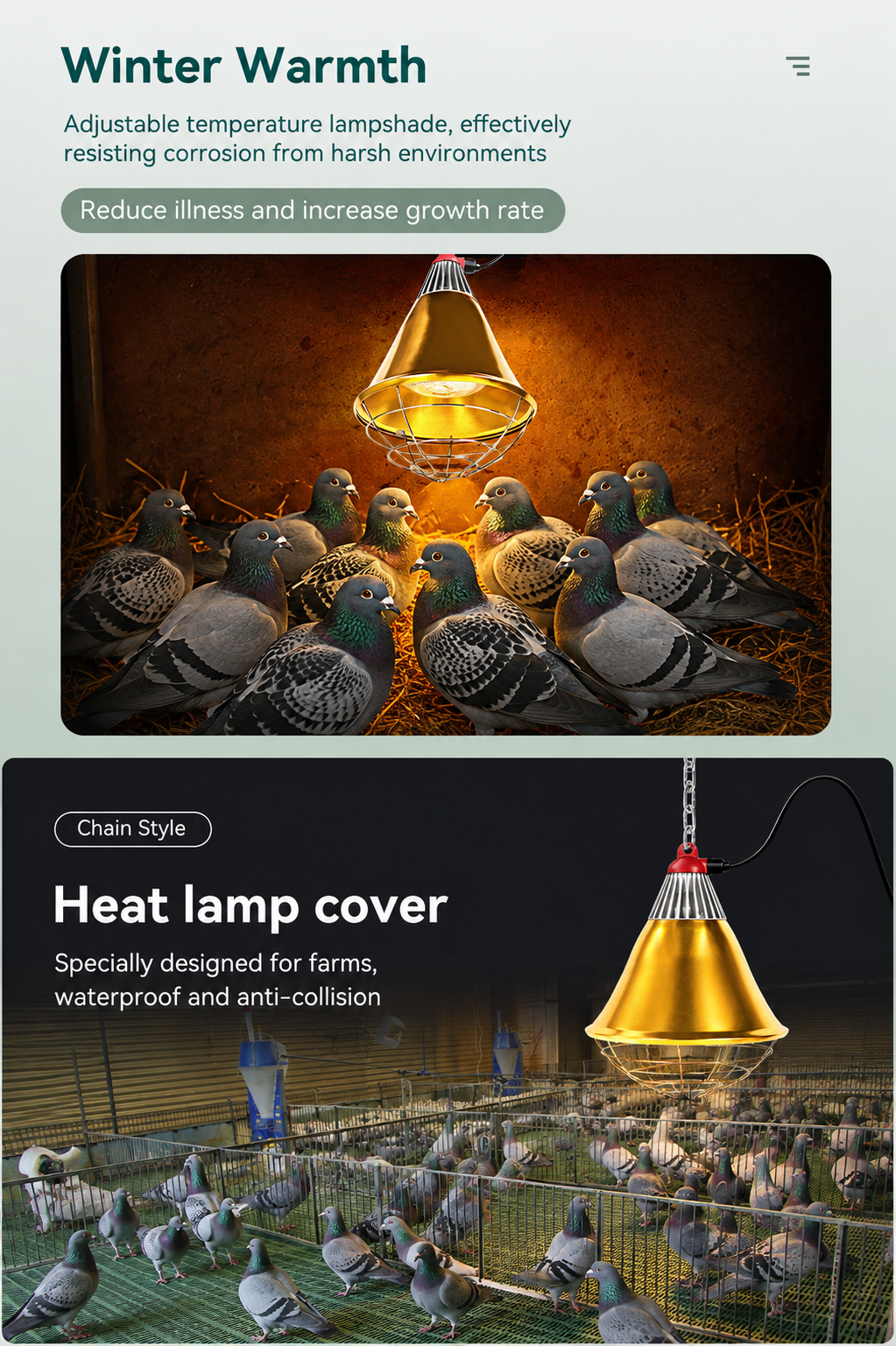 Insulated Bird Heat-Lamp Shade - Image 9